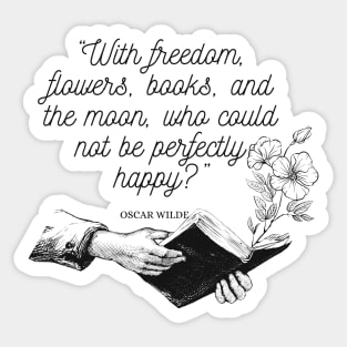 freedom, books, flowers and the moon Sticker